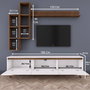 Hanah Home M16 - 804 Mueble de TV Blanco y Nogal con Estantes